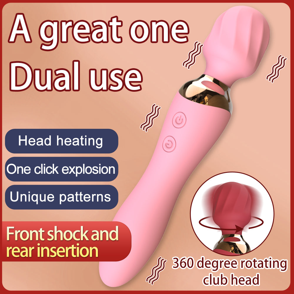 JEAMADO 360° Rotating AV Stick – Dual-Ended Vibrator with Intelligent Heating & Strong Tremor