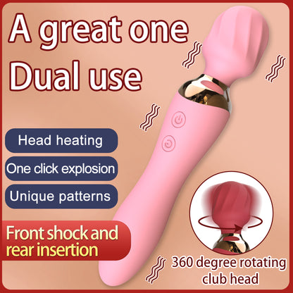 JEAMADO 360° Rotating AV Stick – Dual-Ended Vibrator with Intelligent Heating & Strong Tremor