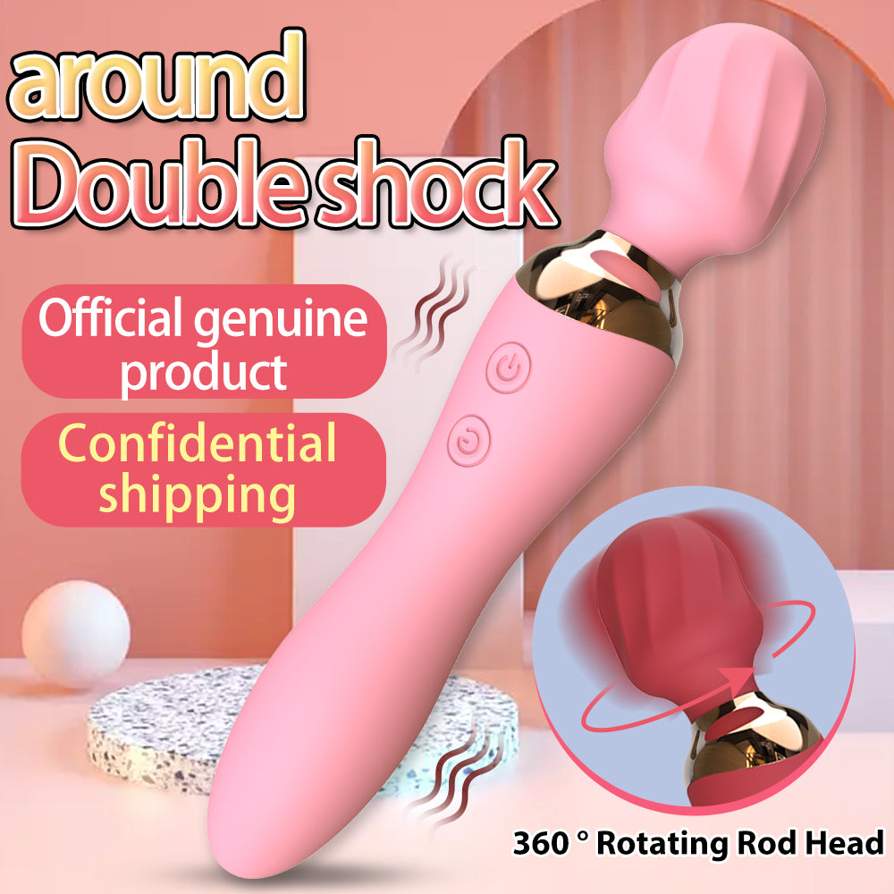 JEAMADO 360° Rotating AV Stick – Dual-Ended Vibrator with Intelligent Heating & Strong Tremor