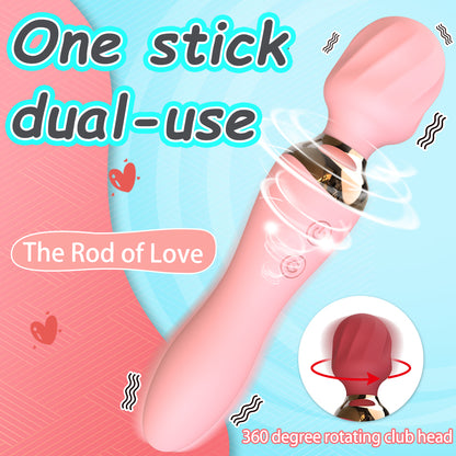 JEAMADO 360° Rotating AV Stick – Dual-Ended Vibrator with Intelligent Heating & Strong Tremor