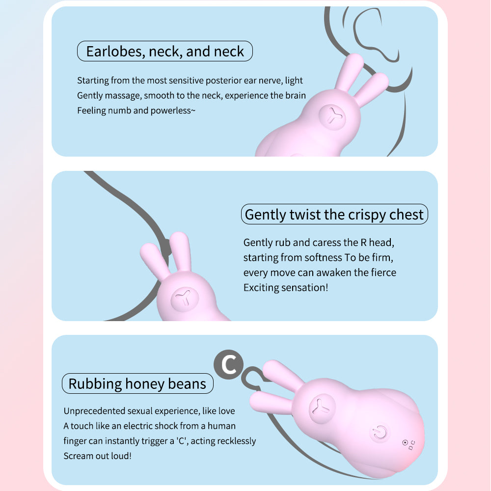 JEAMADO Cute Rabbit Vibrating Massager for Women | High-Frequency G-Spot & Clitoral Stimulator