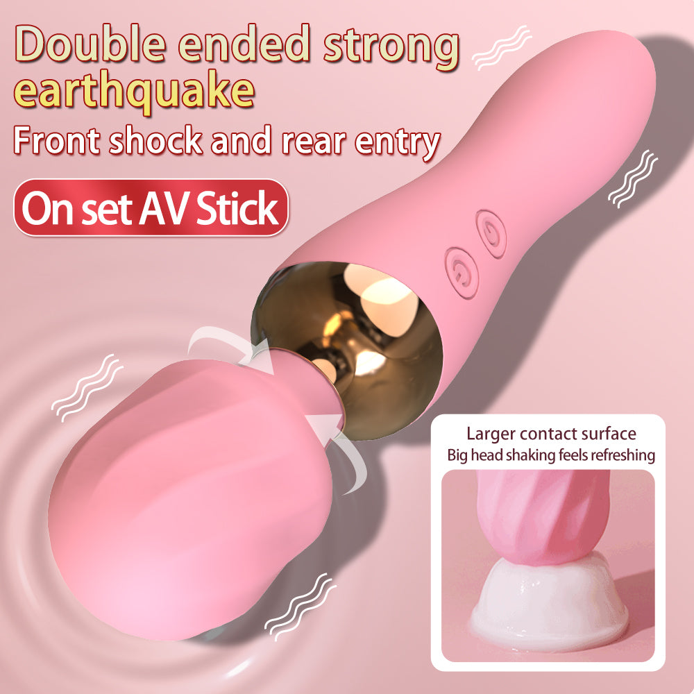 JEAMADO 360° Rotating AV Stick – Dual-Ended Vibrator with Intelligent Heating & Strong Tremor