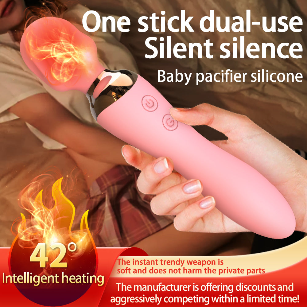 JEAMADO 360° Rotating AV Stick – Dual-Ended Vibrator with Intelligent Heating & Strong Tremor